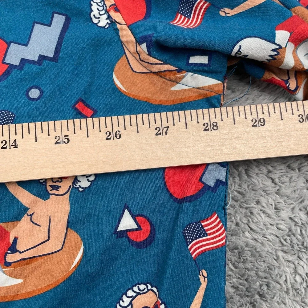 Tipsy Elves Shirt Mens 4XL Blue George Washington USA All Over Print Flag Fun - Picture 7 of 10